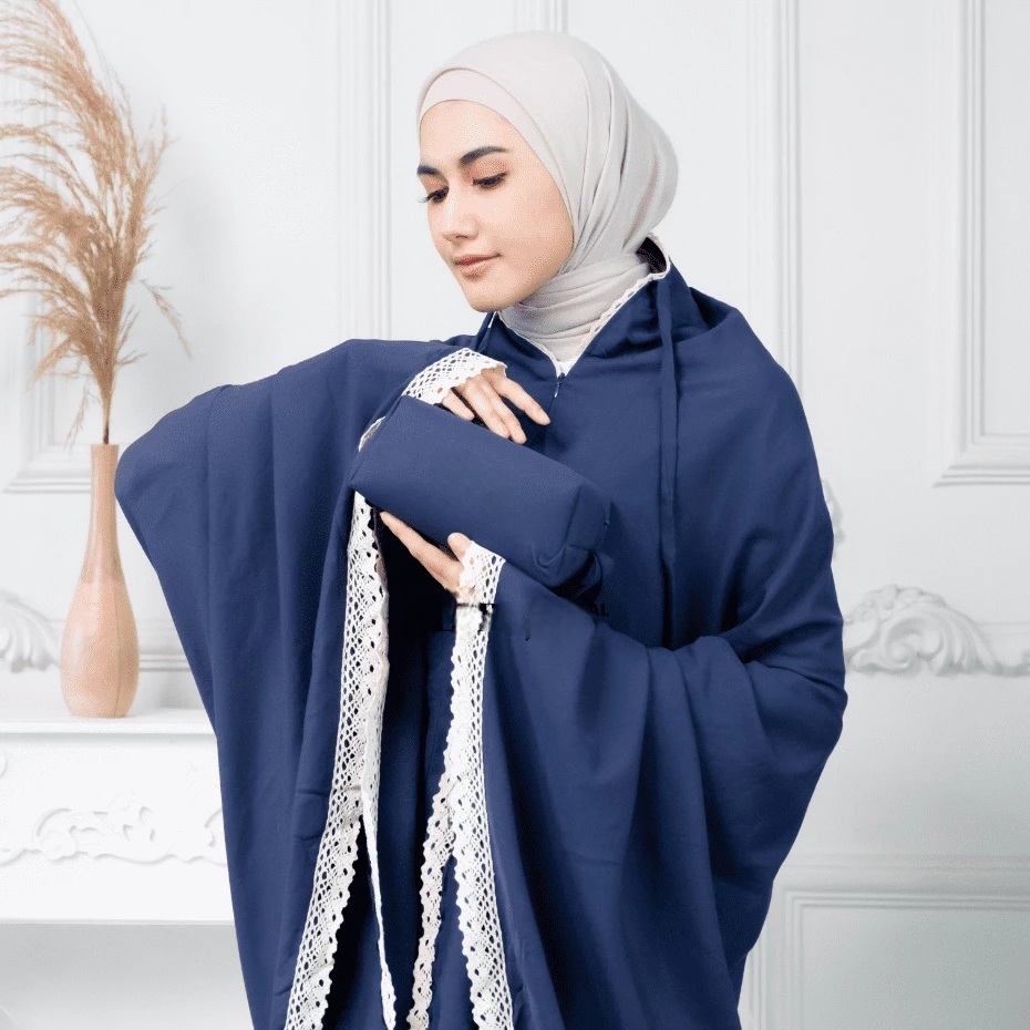 Mukena katun 2in1 renda/mukena travelling 2in1 katun alulla