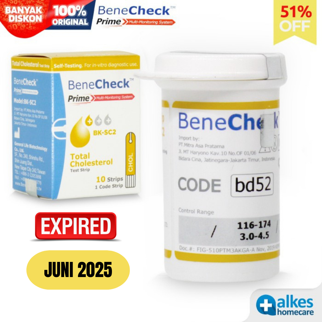 Jual Benecheck Prime Strip Test Kolesterol (Cholesterol) | Shopee Indonesia