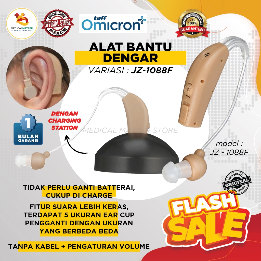 Jual TaffOmicron Alat Bantu Dengar Mini Charger In Ear Hearing Aid with ...