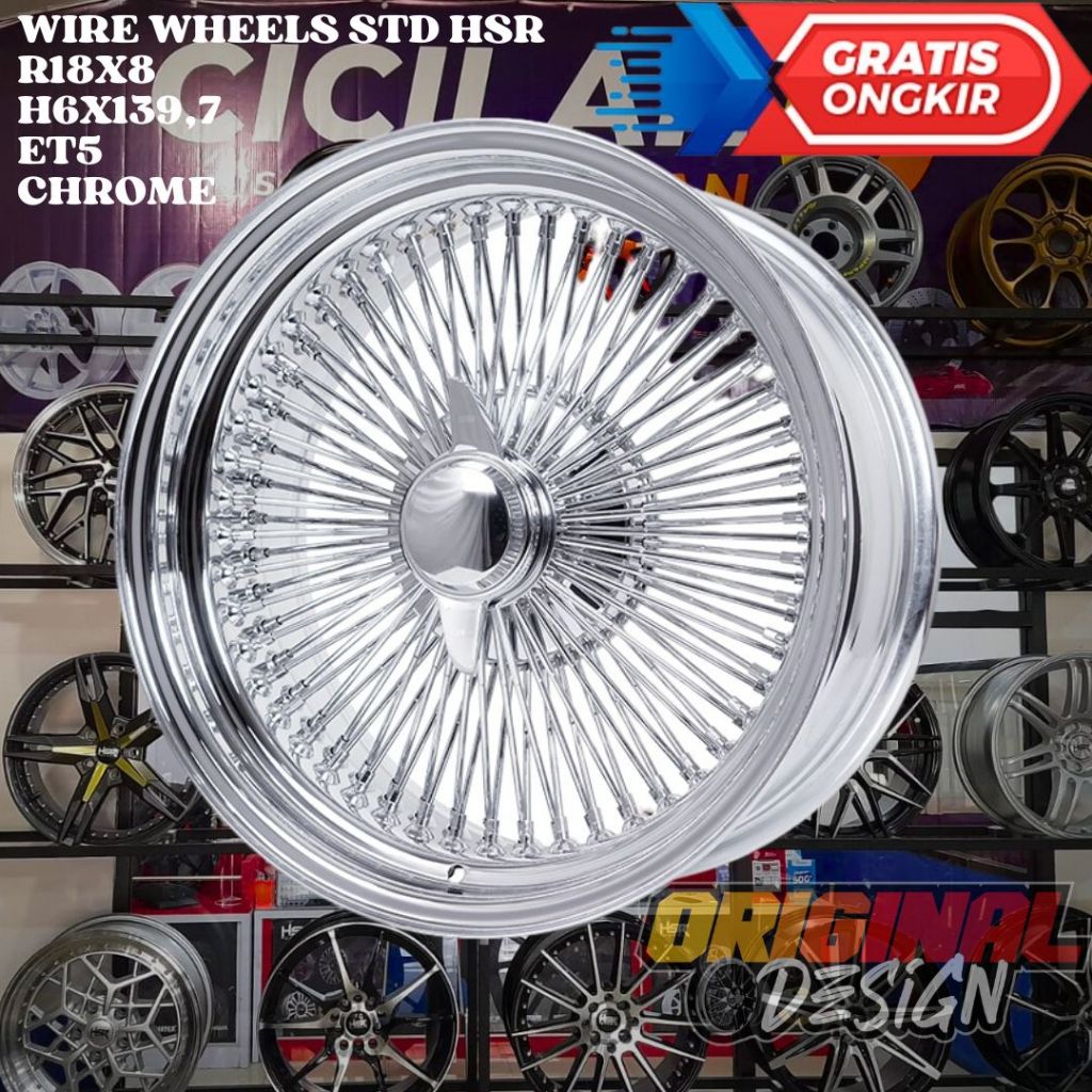 Jual Velg Mobil Ring 18 HSR WIRE WHEELS STD R18 LEBAR 8 LOBANG 6 ET5 ...