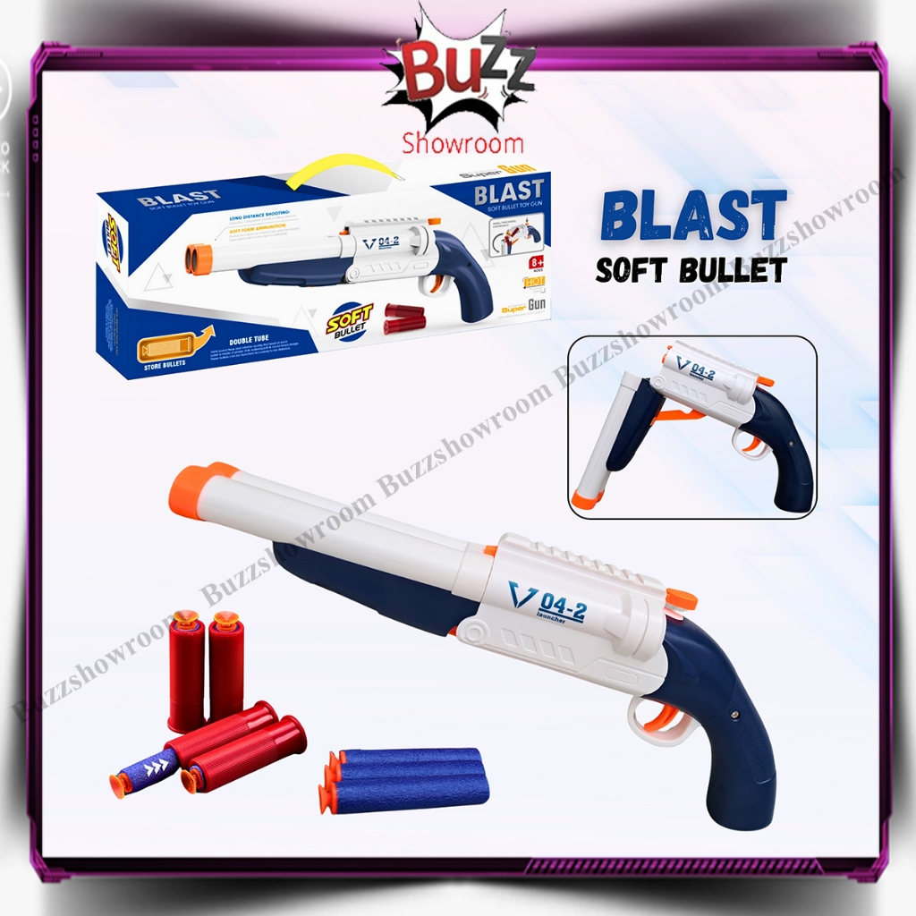 Jual Shotgun Mainan Anak Double Tube Soft Bullet V04-2 Death Envoy Shot ...