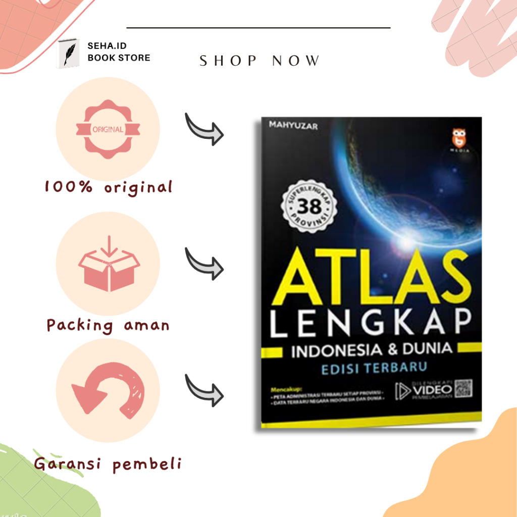 Jual Buku Atlas Lengkap Indonesia & Dunia Edisi Terbaru 38 Provinsi ...