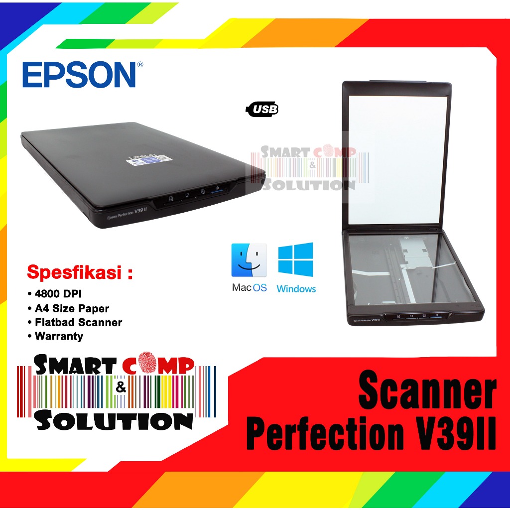 Jual Scanner Photo Epson Perfection V39ii V39 Ii Flatbed A4 4800dpi Resmi Shopee Indonesia 0674