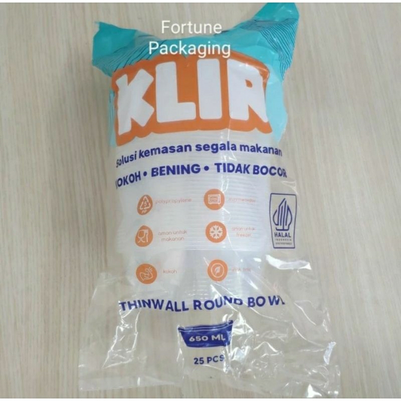 Jual (Isi 25 pcs) Thinwall Bulat/Round/Mangkok Datar Klir 650ml/750ml ...