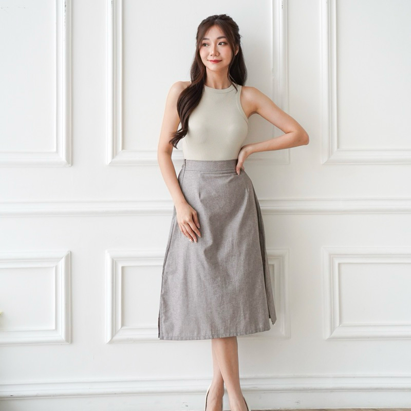 Jual mon chéri - Hyeon Basic Korean Skirt (rok a-line / rok midi korea ...