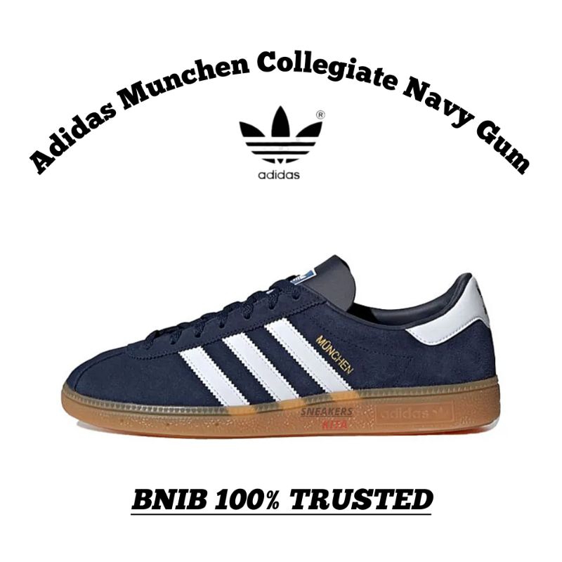 Jual RARE Sepatu Adidas Munchen Collegiate Navy Gum FX5666 BNIB 100 Authentic Shopee Indonesia