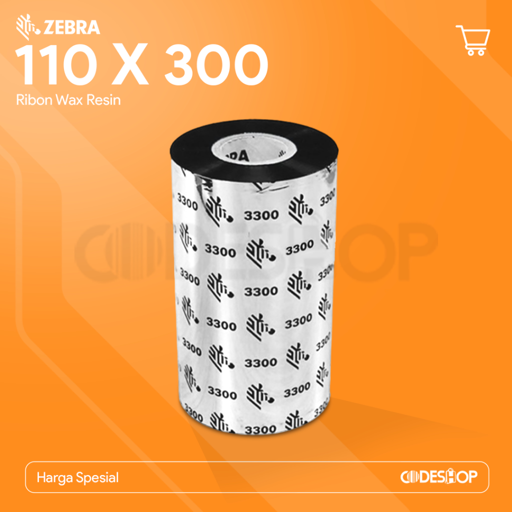 Jual 110x300 Ribbon Barcode Zebra Tinta Printer Wax Resin 110 x 300 ...