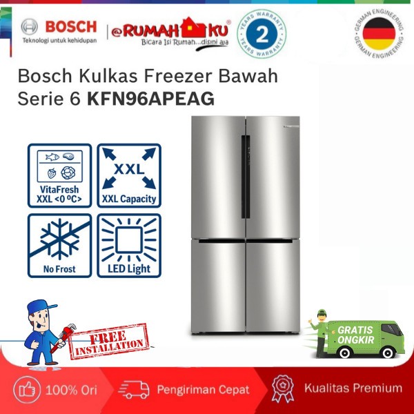 Jual Kulkas Bosch KFN96APEAG Seri 6 605L Grey Mettalic French Multi ...