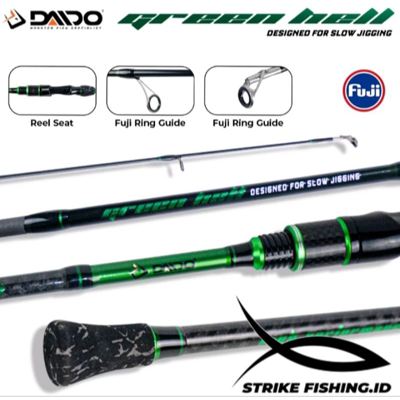 Jual Joran Daido Green Hell 662 baitcasting PE 1-3 preloved | Shopee ...