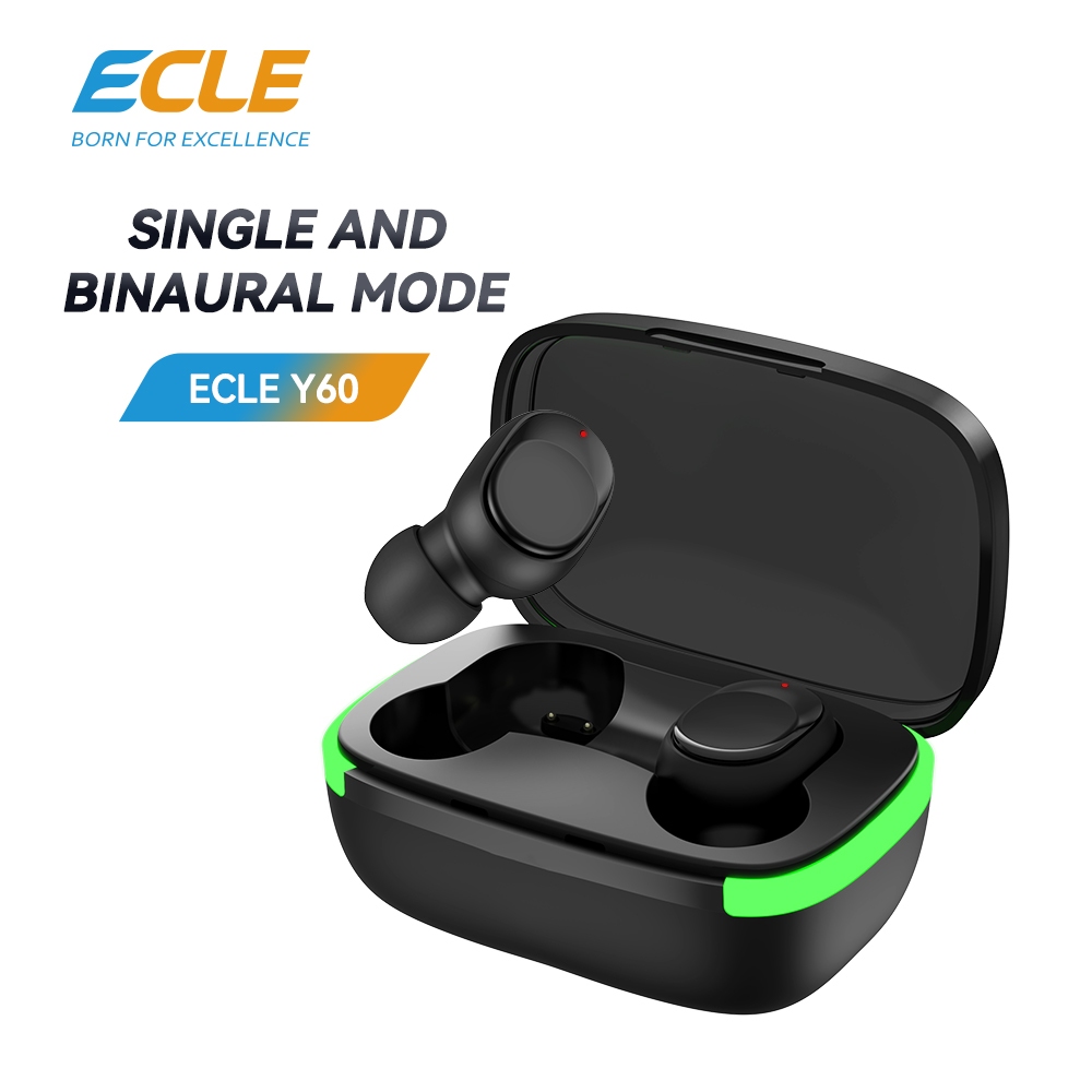 Jual ECLE Y60 TWS Earphone Headset Bluetooth 5 1 Touch Control HiFi Stereo Portable Shopee