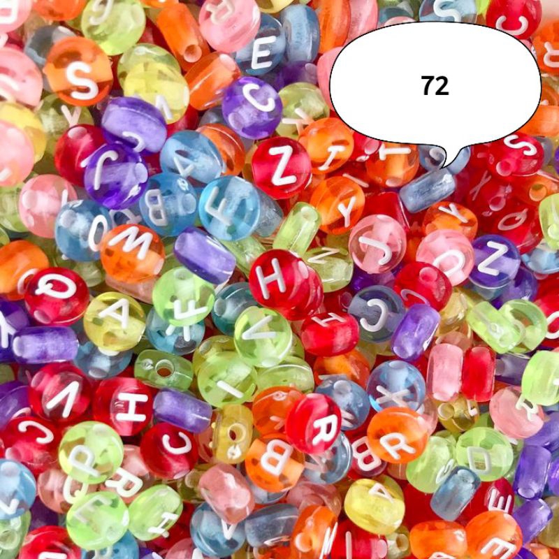 Jual Manik Manik Letter Beads 25gr / Bentuk Kotak Balok Love Bulat