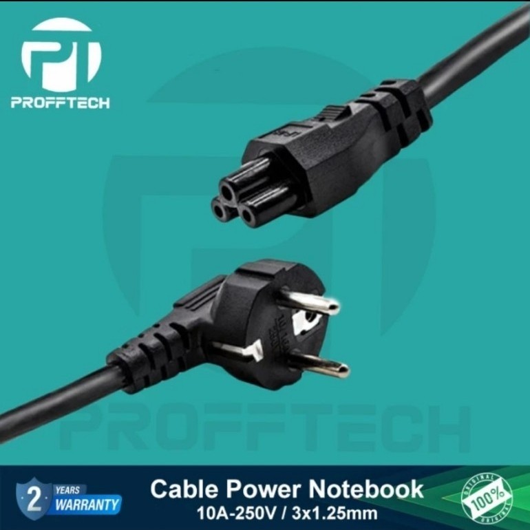 Jual kabel power notebook proftech 1,8meter tebal 1,25mm | Shopee Indonesia