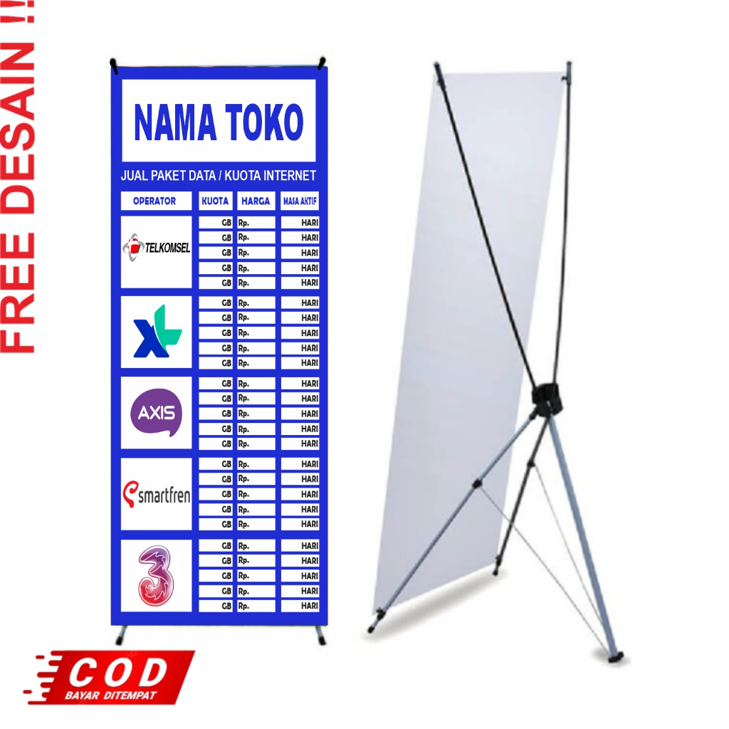 Jual spanduk banner x banner y banner konter hp quota terlaris cellular ...