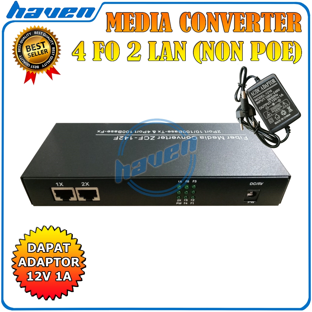 Jual Media Converter 4 FO 2 LAN 4 SC 2 RJ45 10/100 Mbps Full Body ...
