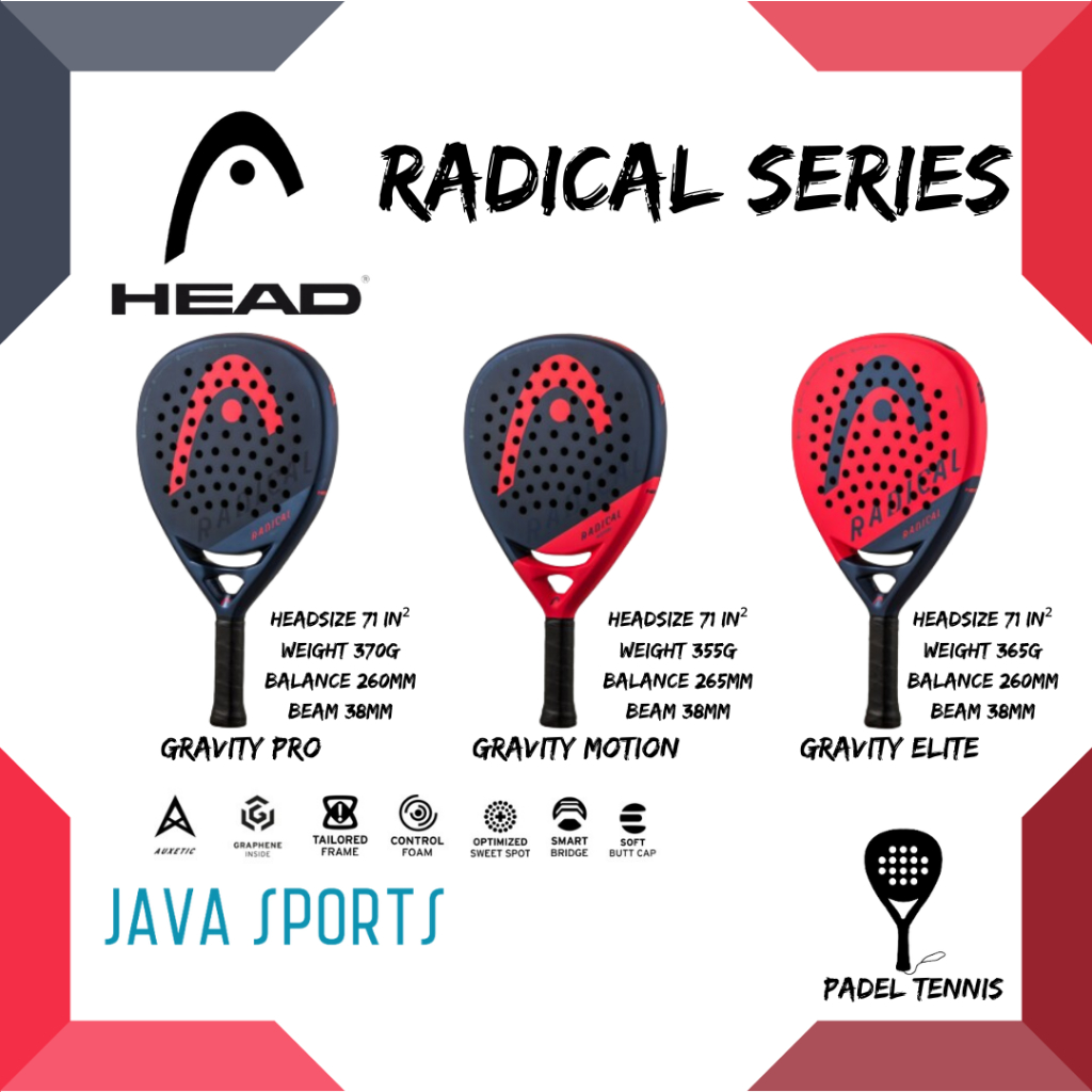 Jual Raket Padel Tenis Head Radical Series Pro Motion Elite Racket ...