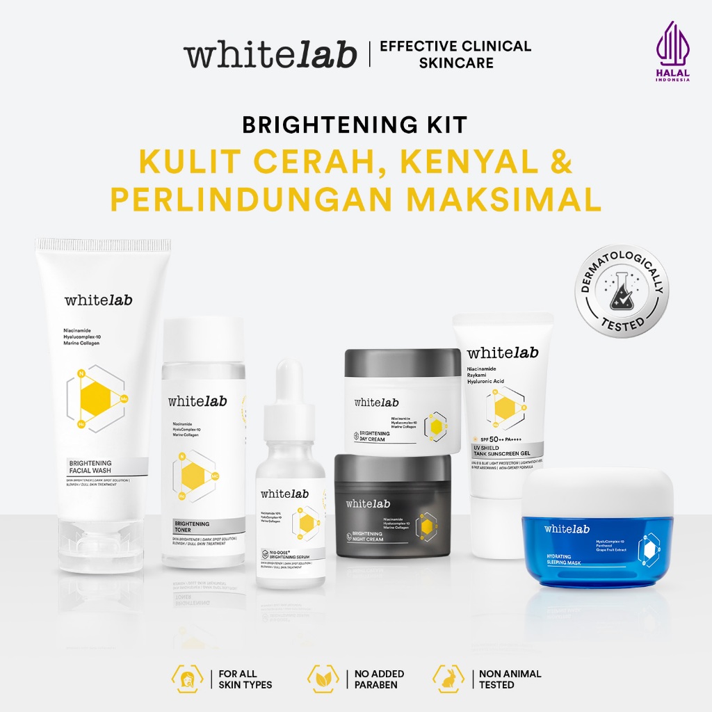 Jual Whitelab 7pcs Brightening Paket Wajah - Facial Wash, Toner, Serum ...