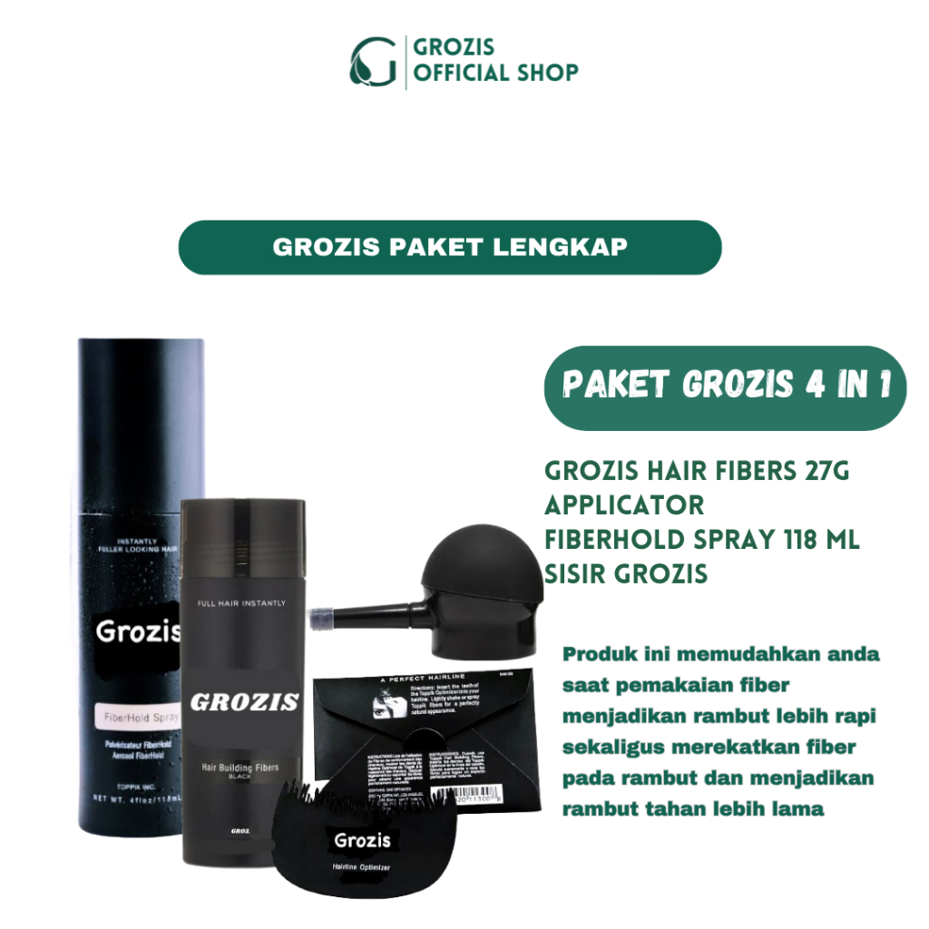 Jual GROZIS Penebal Rambut Instan Rambut Terlihat Tebal Alami | Shopee ...