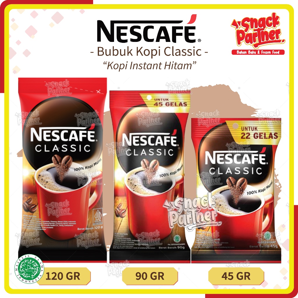 Jual Nescafe Classic 45 90 120 Gr Bubuk Kopi Hitam Instan Instant Coffee Pouch 50gr 90gr 0610