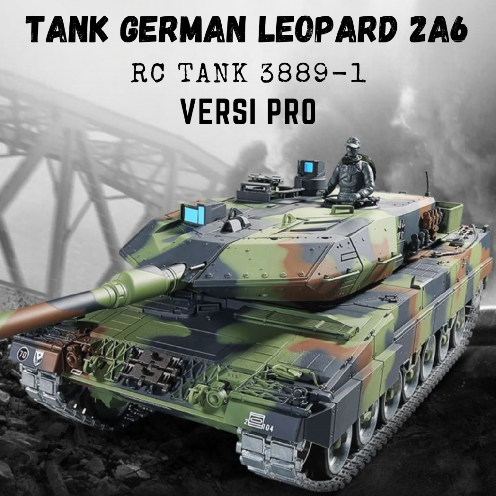 Jual Heng Long RC Tank German Leopard 2A6 Metal Track 3889-1 Sound ...