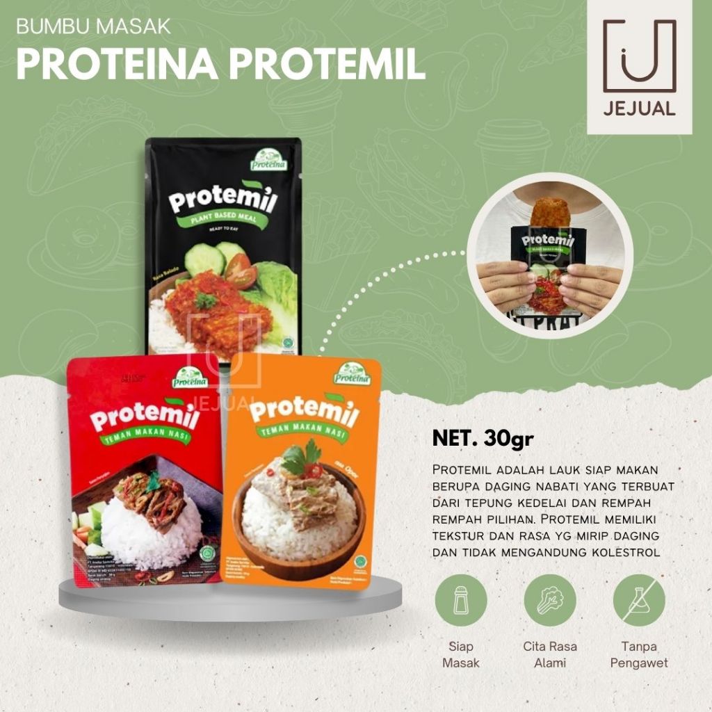 Jual PROTEMIL PROTEINA Camilan/Lauk Instant Rasa Balado/Gulai/Opor 30 ...