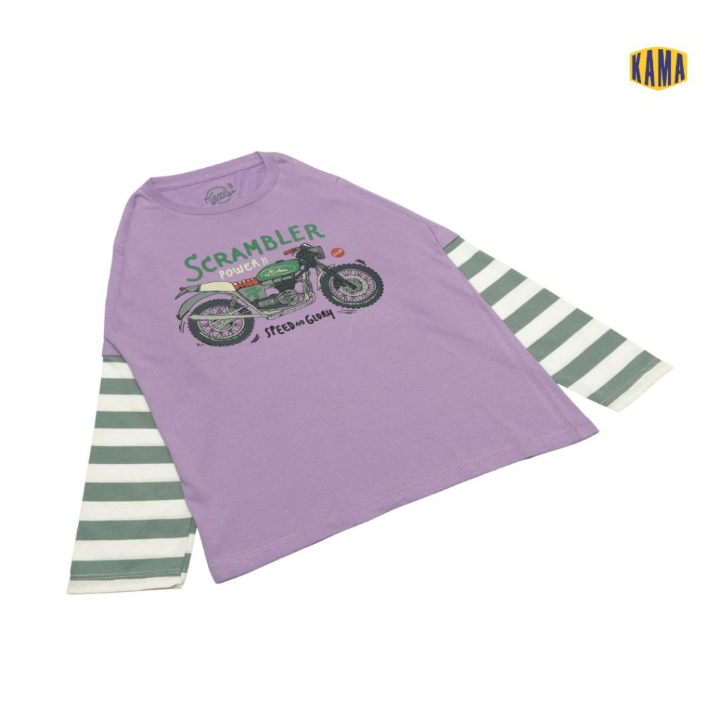 Jual KAMA GARAGE Scrambler Power Kaos Anak Lengan Panjang Kombinasi ...