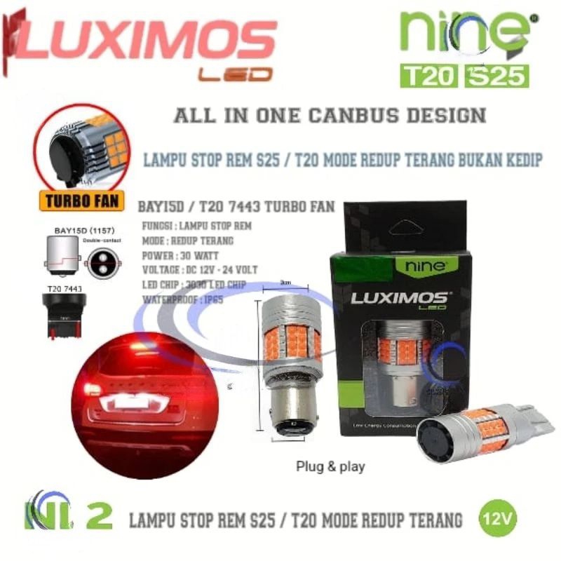 Jual LAMPU LED STOP REM SATU PCS DAN SEIN NL2 BAY15D S25/T20 48 TITIK ...