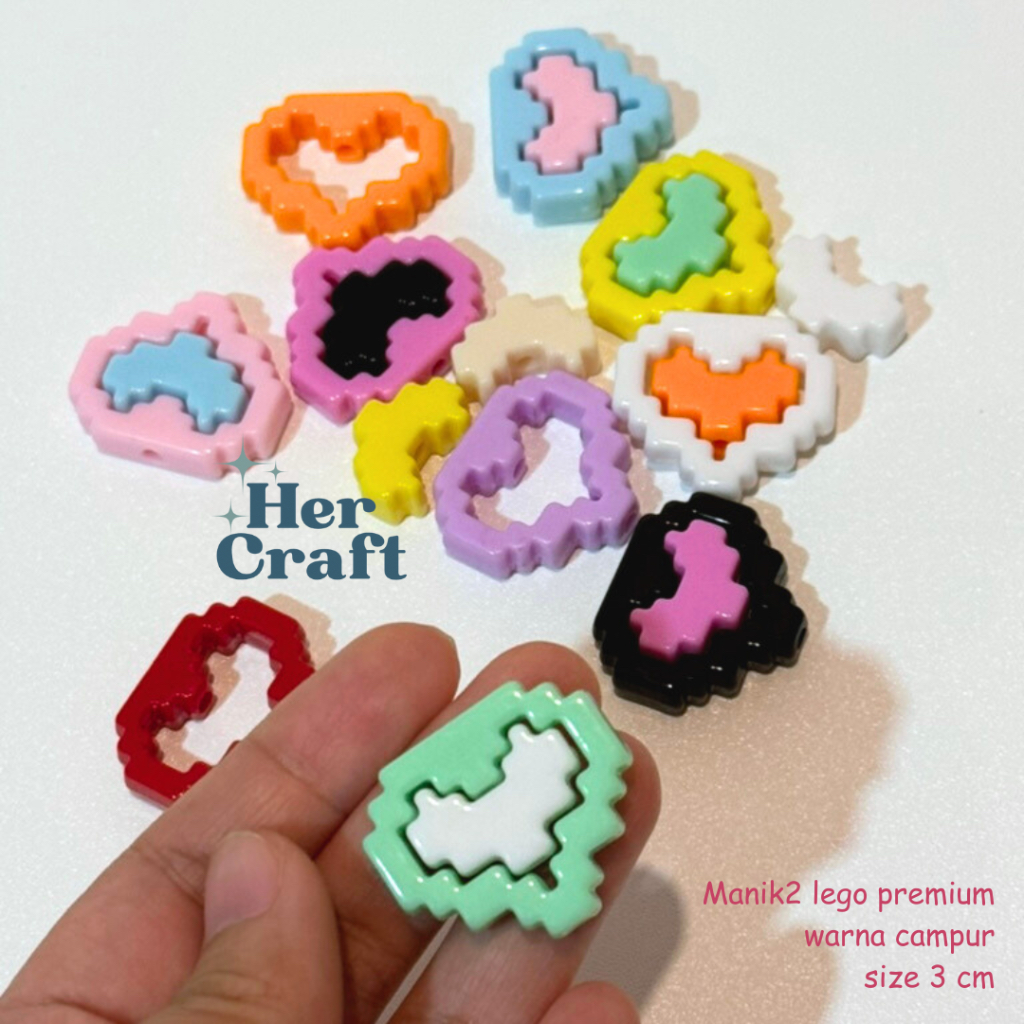 Jual HerCraft - Manik manik lego isi 10 pc - ukuran 3 cm | Shopee Indonesia