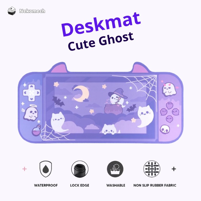 Jual Deskmat Deskpad Mouse Pad Cute Ghost Purple Hallowen Xl Anti Slip 