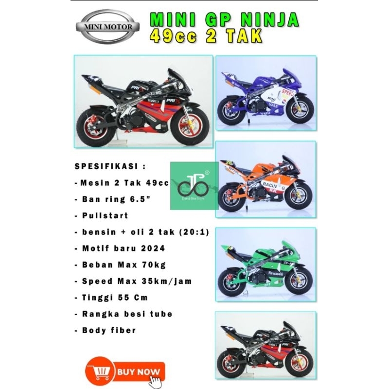 Jual Mini Motor GP NINJA Terbaru 49cc | Shopee Indonesia