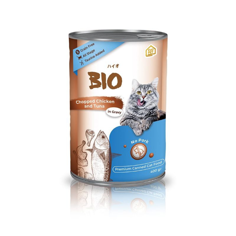 Jual Bio Cat Kaleng Evo Pet Makanan Kucing Kaleng Bio Kaleng No Life Cat Wet food kucing Allstage Tuna Chicken Salmon 400gr Shopee Indonesia