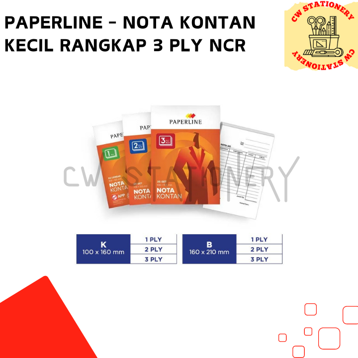 Jual Paperline - Nota Kontan Kecil Rangkap 3 ply NCR | Shopee Indonesia