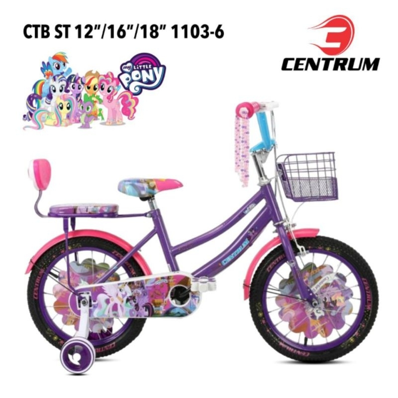 Jual SEPEDA ANAK PEREMPUAN MINI CENTRUM CT 1103 6 MY LITTLE PONY UKURAN 12 16 18 INCH KERANJANG Shopee Indonesia