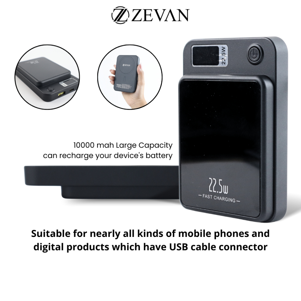 Jual ZEVAN Powerbank Wireless Magnetic Magsafe Fast Charging 20W ...
