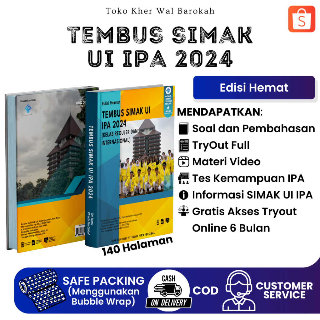 Jual New Buku TEMBUS SIMAK UI IPA 2024 (Edisi Hemat) Sesuai Dengan Kisi ...
