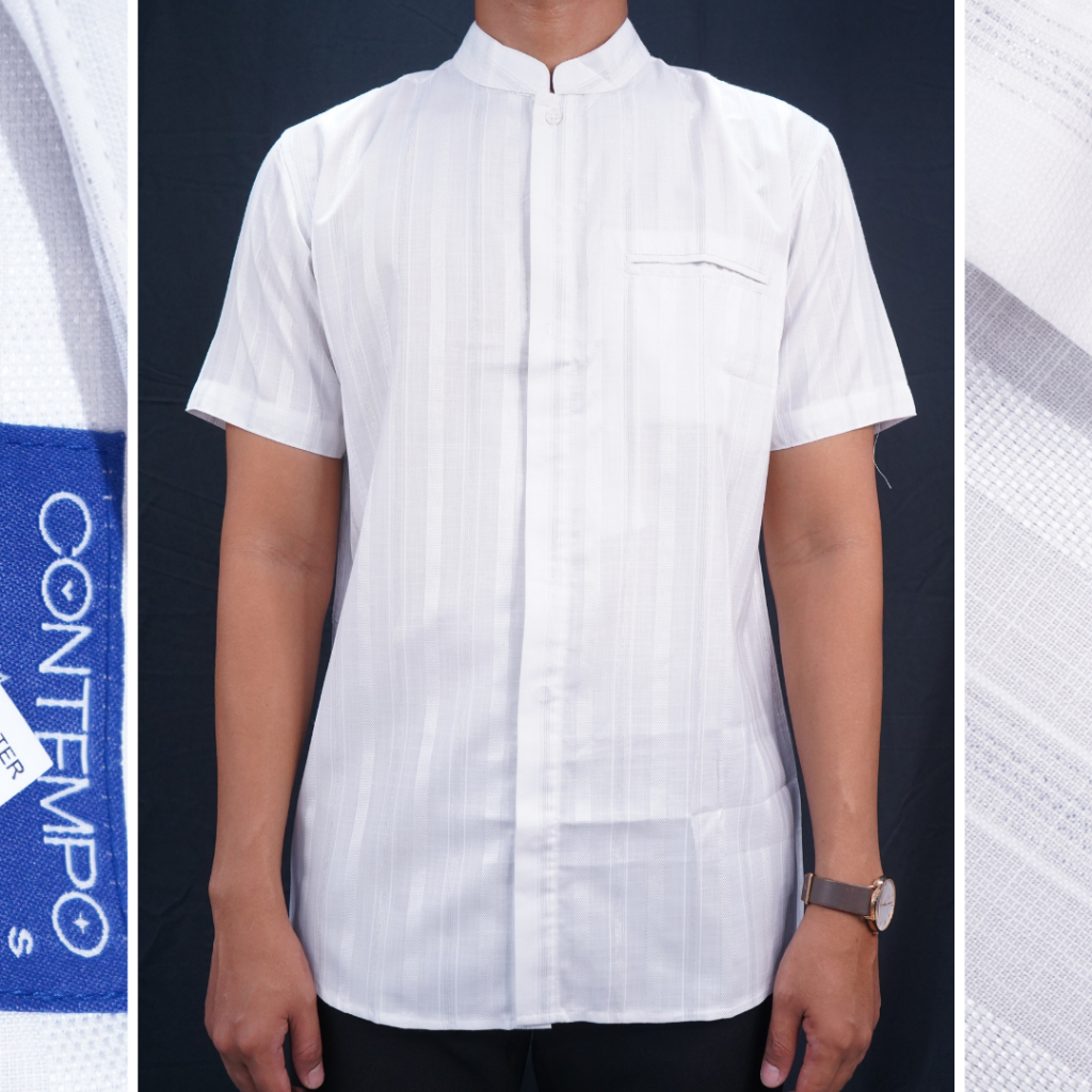 Jual Baju Koko Pria Contempo Lengan Pendek Motif Bordir 08 Baju Muslim