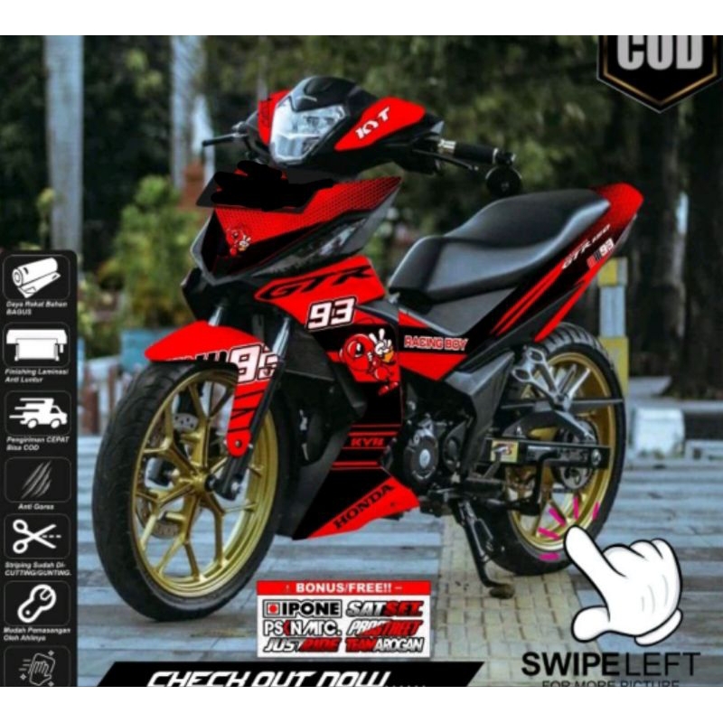 Jual Decal Supra GTR Motif Racing Boy Full Body Warna Merah | Shopee ...