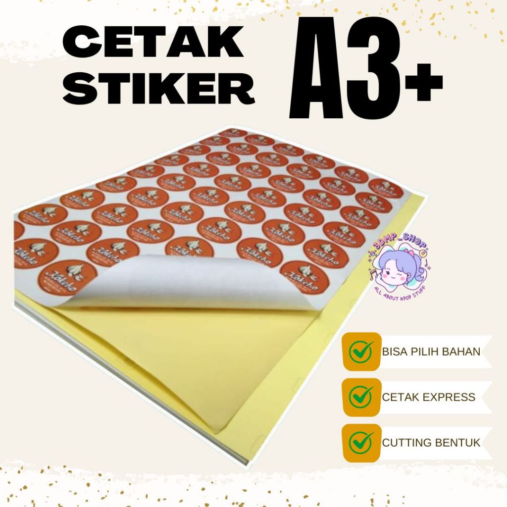 Jual Cetak Dan Cutting Stiker A3 Vinyl Bontak Transparan Hologram