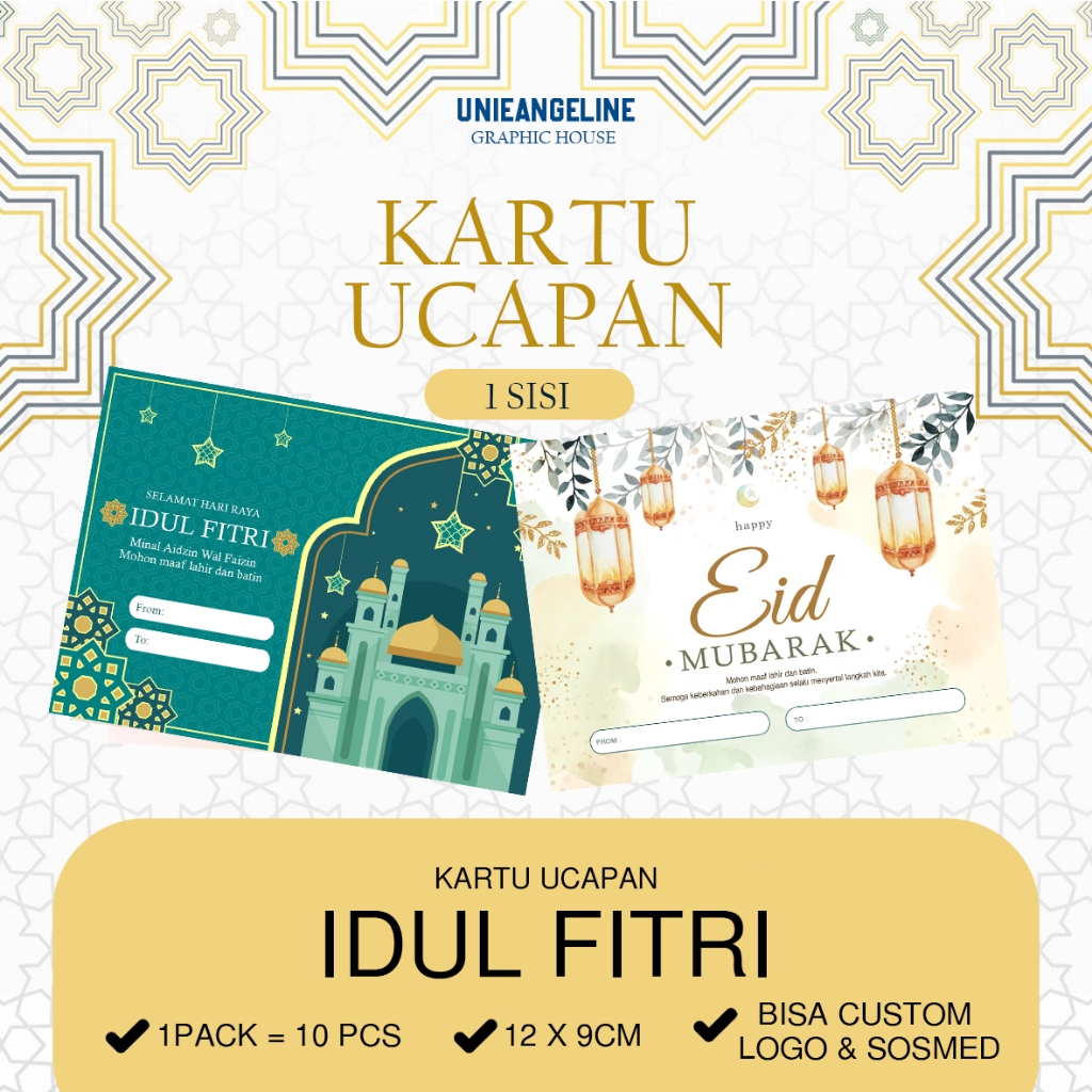 Jual Greeting Card Kartu Ucapan Idul Fitri Eid Mubarak Ready Stock