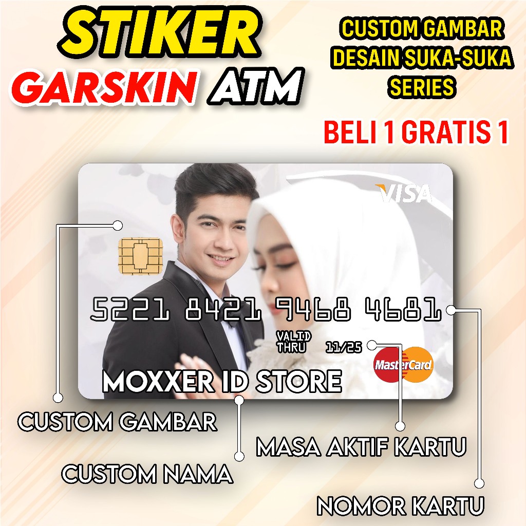 Jual CUSTOM SKIN CARD GARSKIN STICKER KARTU ATM SKIN KARTU ATM DEBIT ...