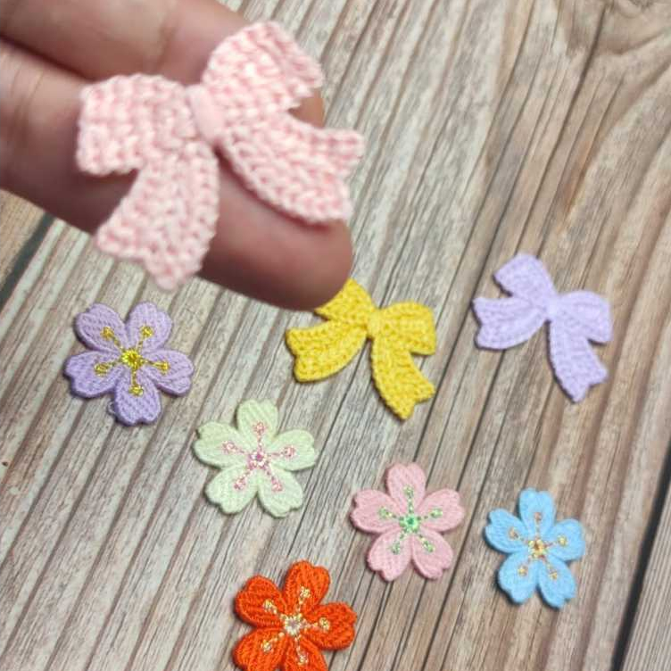 Jual Aplikasi Renda Bunga dan Pita Rajut Hiasan Bros Hijab Warna Pastel ...