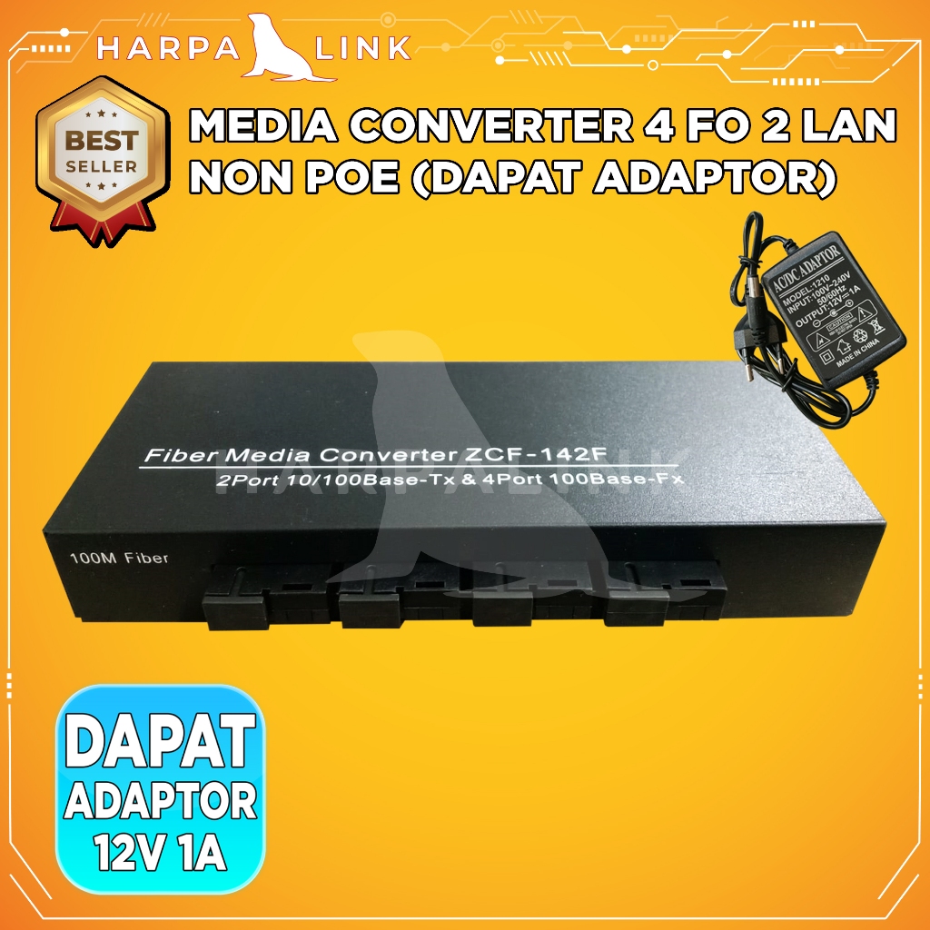Jual Media Converter 4 FO 2 LAN 4 SC 2 RJ45 10/100 Mbps Full Body ...
