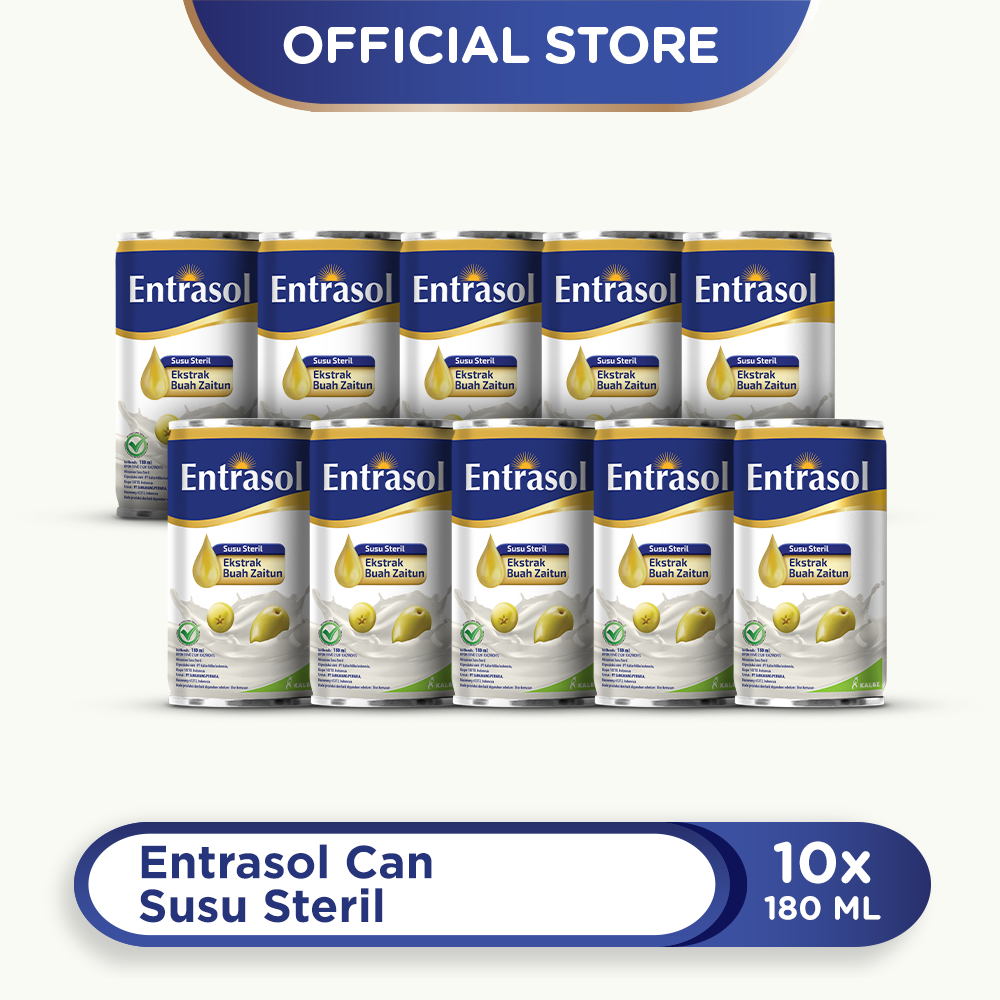 Jual 10 Pack Entrasol Can Susu Steril 180 Ml | Shopee Indonesia