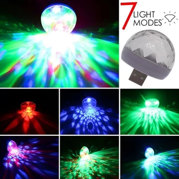 Lampu Disko RGB USB Mini Sensor Suara Portabel