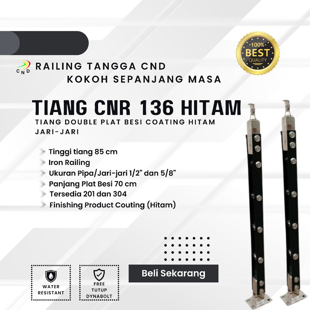 Jual Tiang railing tangga minimalis plat coating hitam Ss 304 | Shopee ...