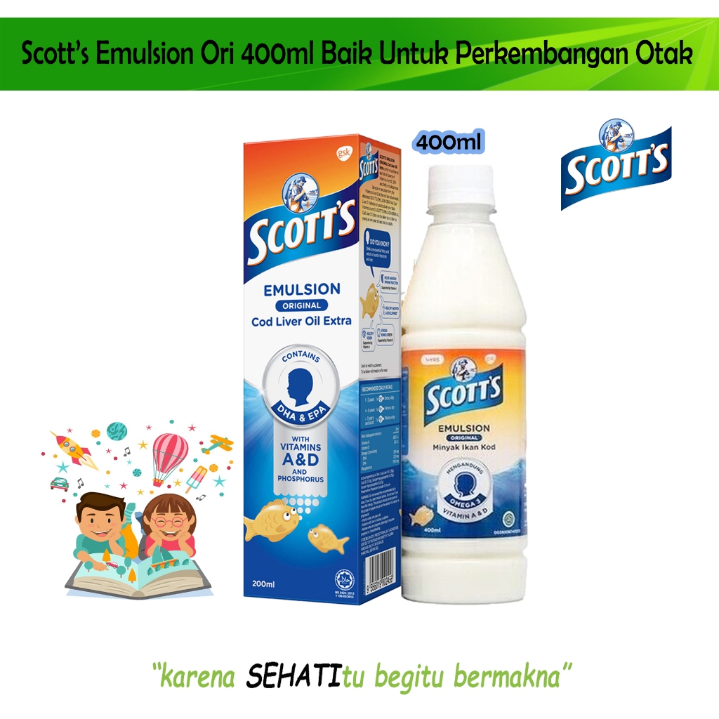 Jual Scott Emulsion Original Suplemen Kescerdasan Otak Dan Pertumbuhan ...