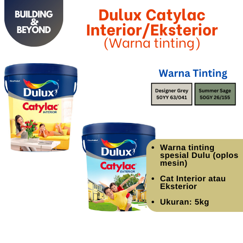 Jual Cat Tembok Dulux Catylac Interior And Exterior 5kg Warna Tinting Oplos Mesin Shopee Indonesia 7212