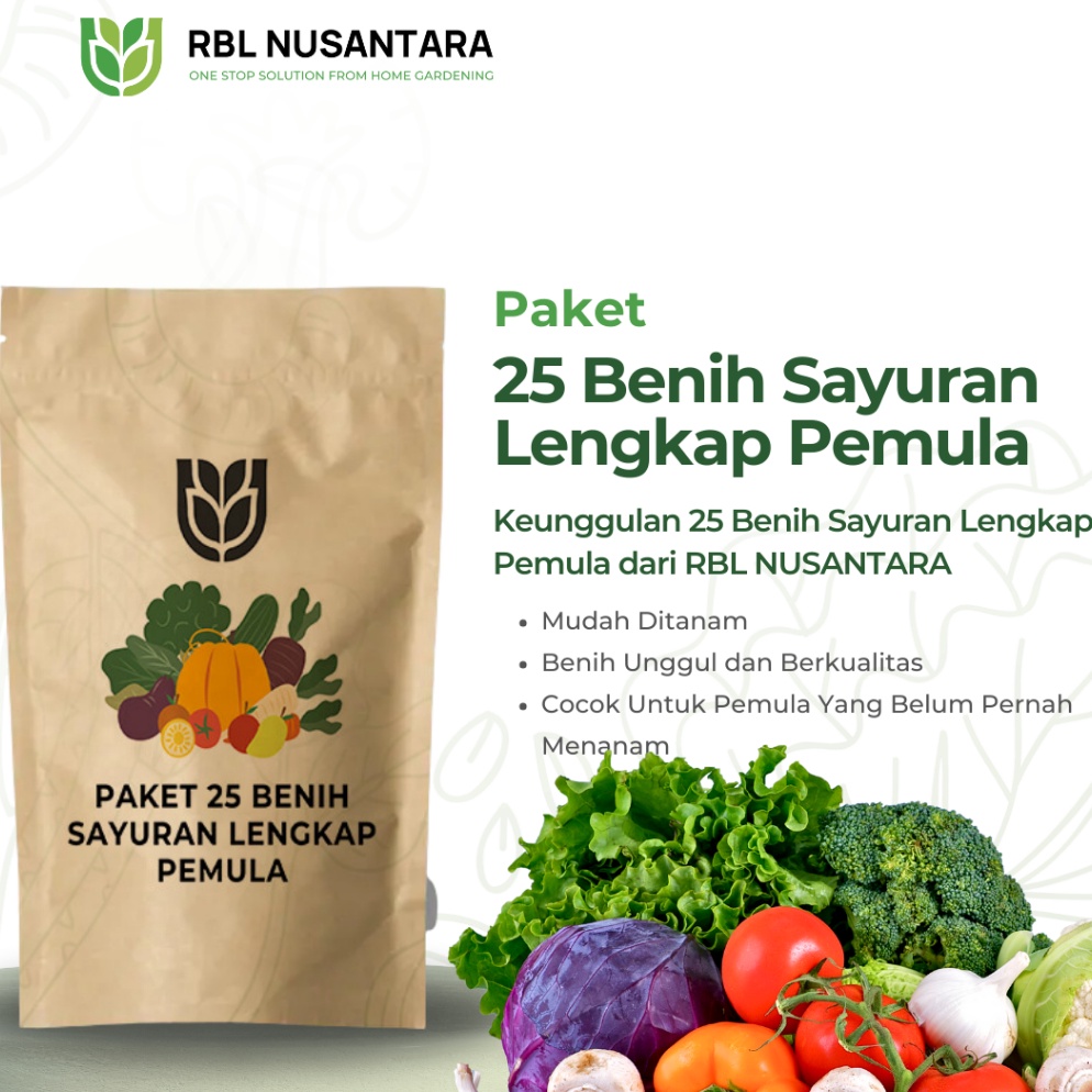 Jual ART U18W Bibit Sayur sayuran 25 Macam Benih Paket Lengkap Tanaman ...