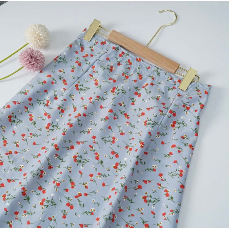 Jual ROK GAMAR A LINE SKIRT | FLORAL SKIRT JUMBO | ROK MOTIF BUNGA ...