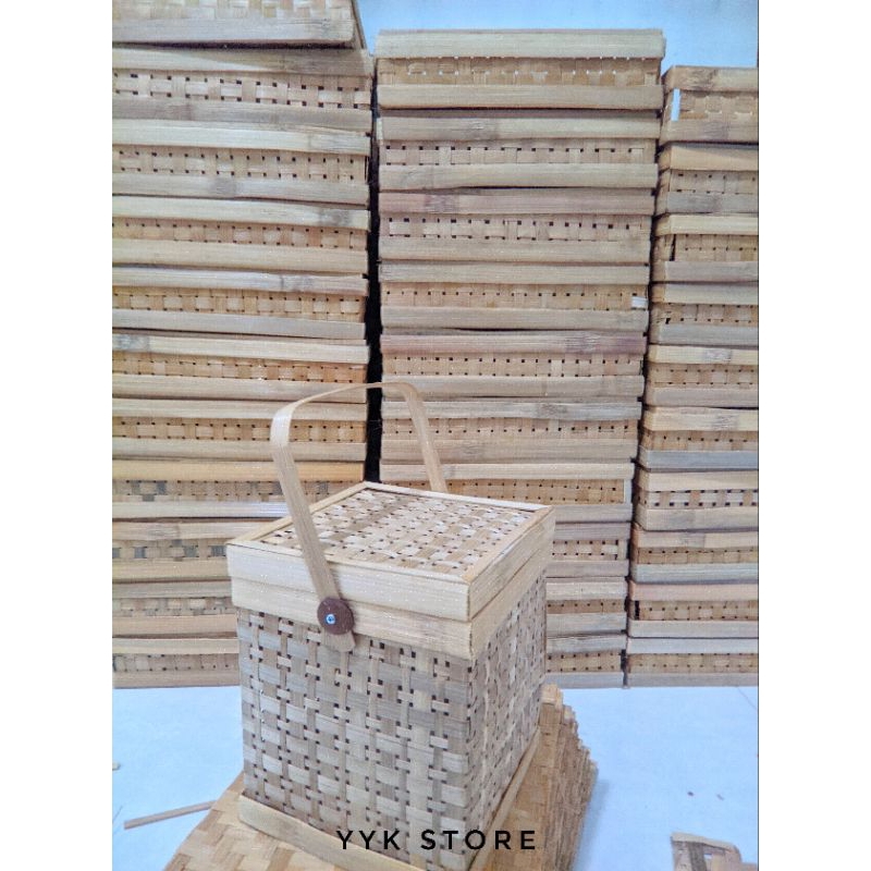 Jual Rantang Bambu Tempat Toples / Hampers Rantang Bambu / Rantang ...