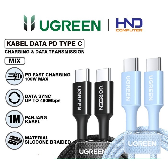 Jual UGREEN Kabel Data USB Type C To Type C PD 5A 100W Fast Charging ...